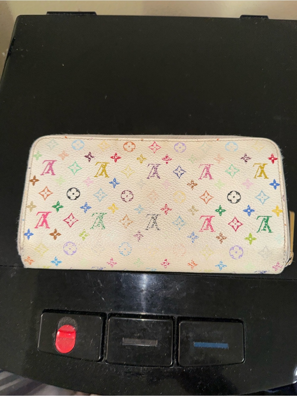 Louis Vuitton White Multicolor Monogram Zip-Around Wallet